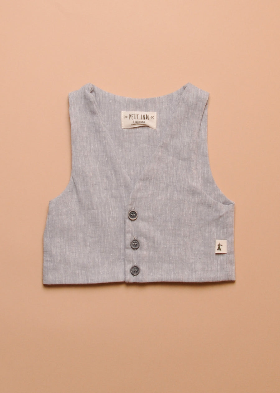 CHAMBRAY BUTTON VEST