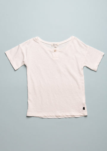 LINENBLEND HENLEY - WHITE