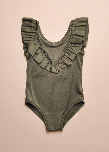 ROXETTE RUFFLE LEOTARD - MOSS