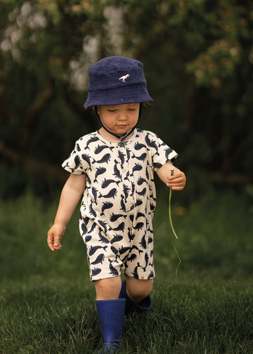 WHALES RIBBED PLAYSUIT