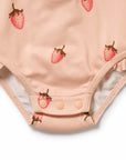 STRAWBERRY KISSES ZIP SWIMSUIT