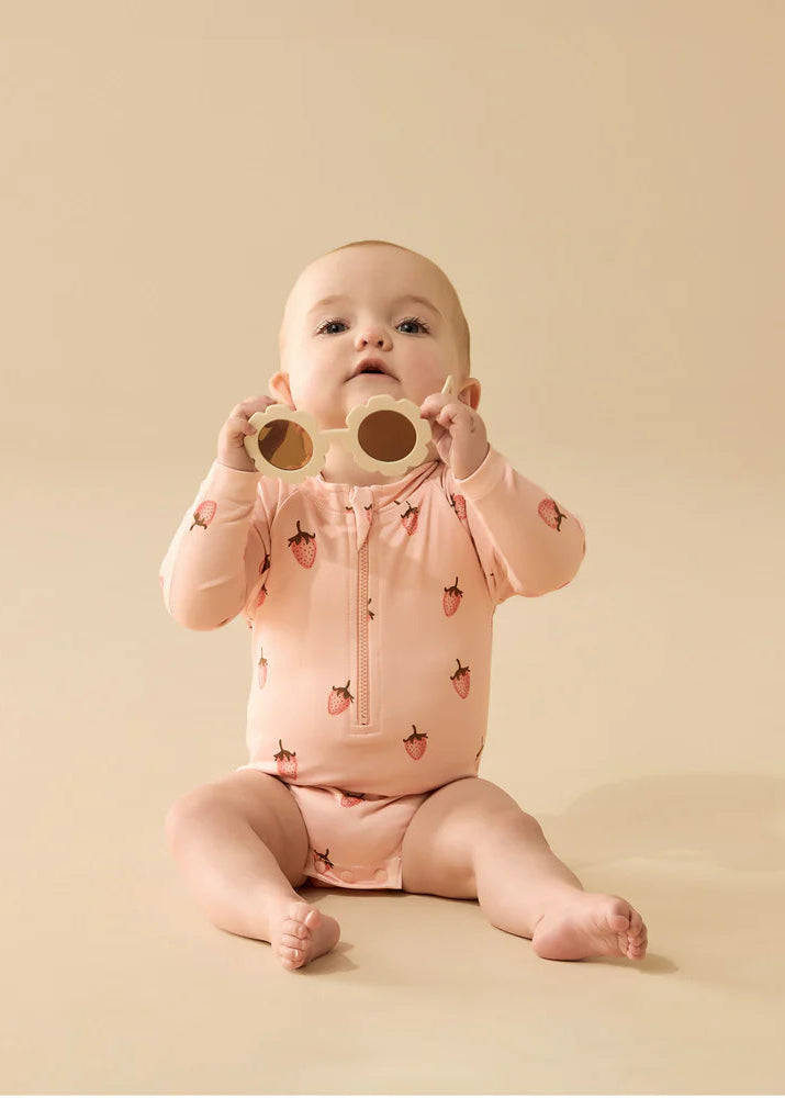 STRAWBERRY KISSES ZIP SWIMSUIT