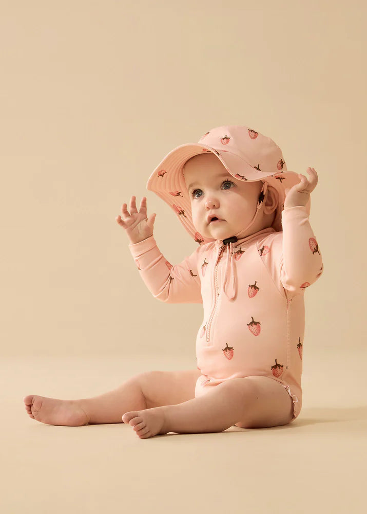 STRAWBERRY KISSES ZIP SWIMSUIT