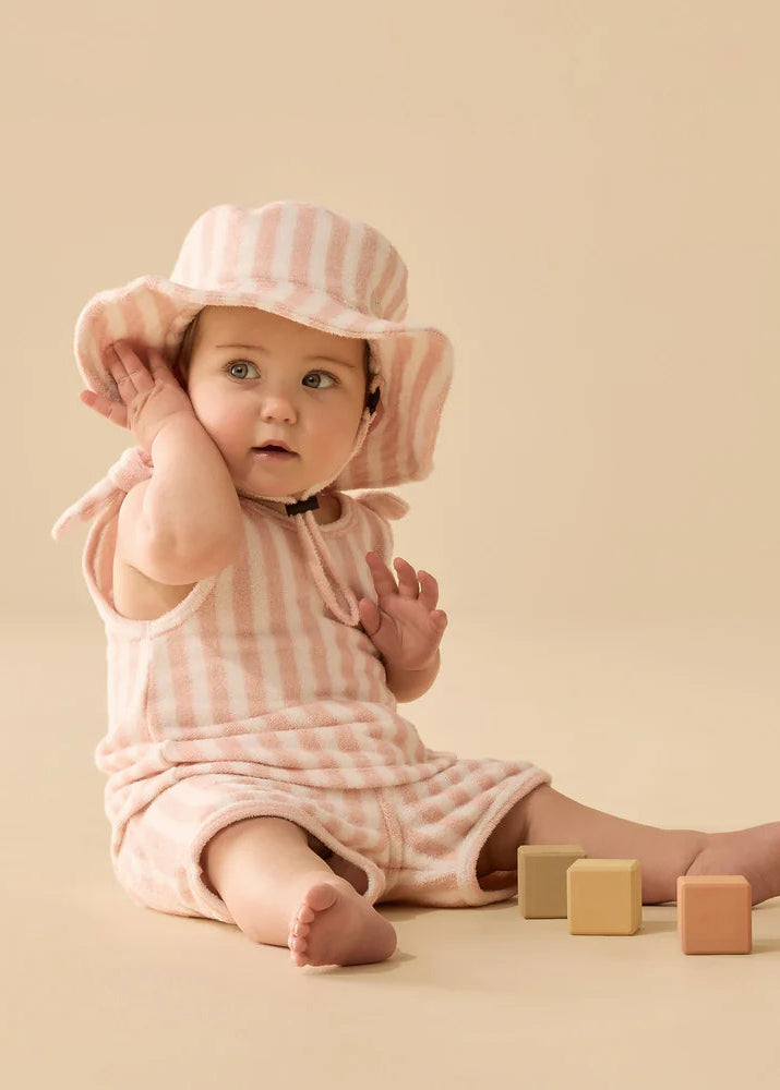 WAVE TERRY SUN HAT - STRAWBERRY – eggy