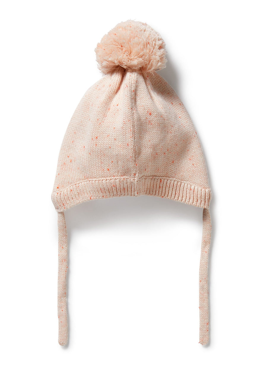 ORGANIC KNITTED POM BONNET