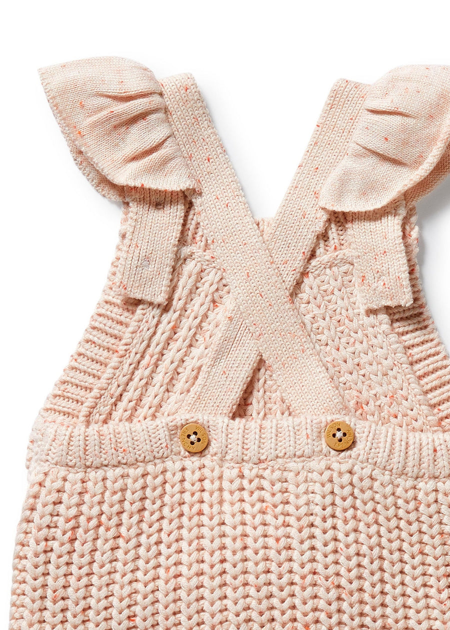 ORGANIC KNIT RUFFLE OVERALL