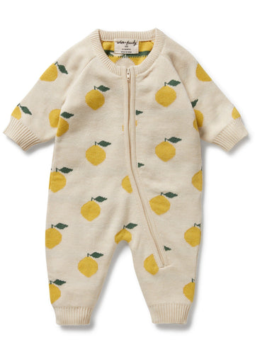 LEMONY ORGANIC ZIP ROMPER