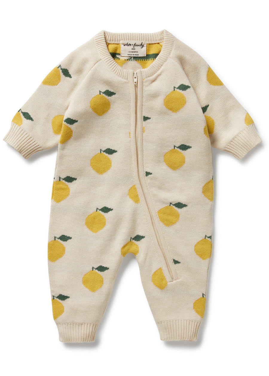 LEMONY ORGANIC ZIP ROMPER