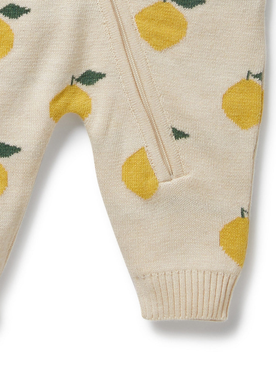LEMONY ORGANIC ZIP ROMPER