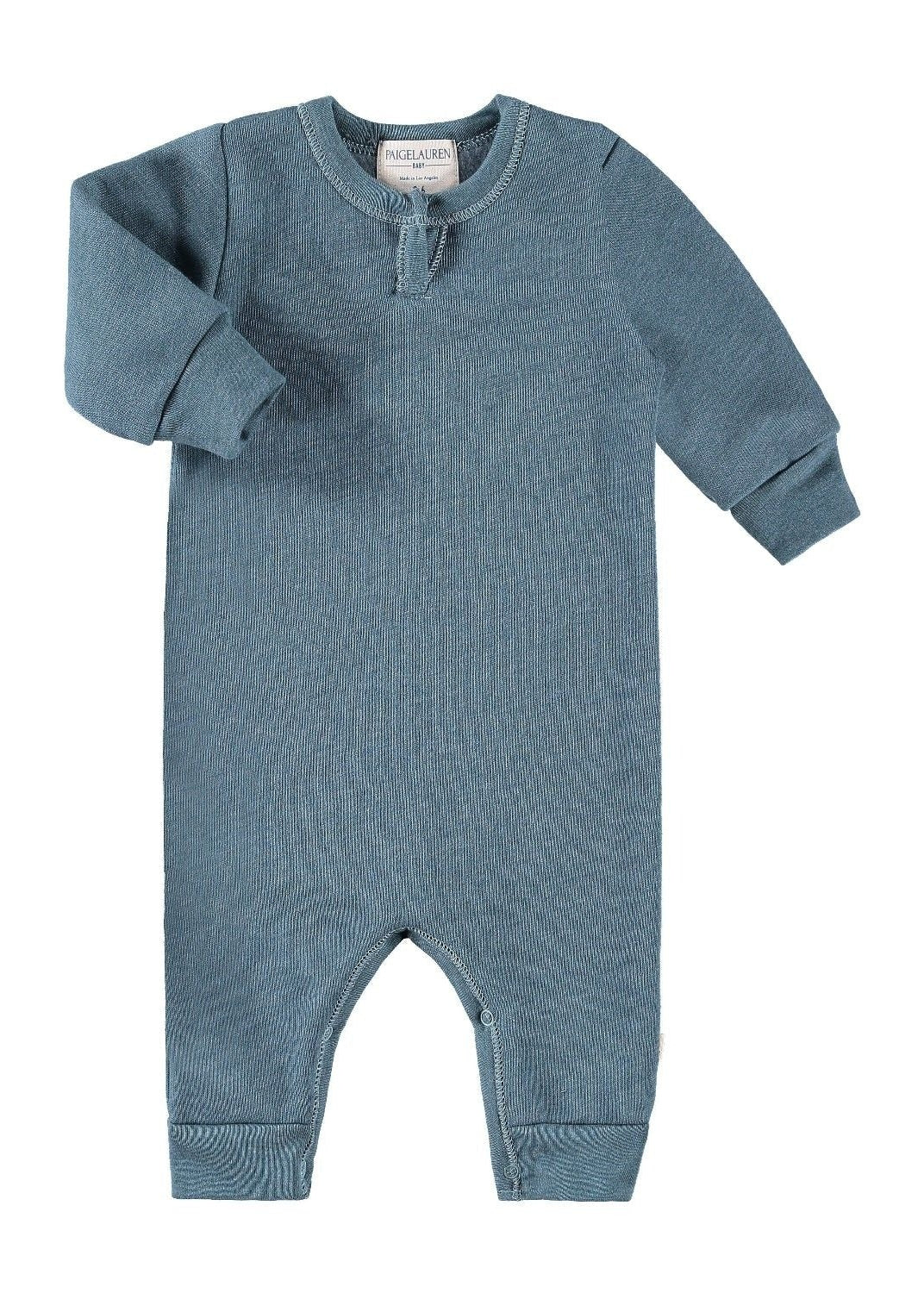 Blue baby onesie on a white background