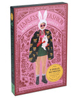Box of Fearless Fashion dolls with a person wearing a bunny head and holding a dog.