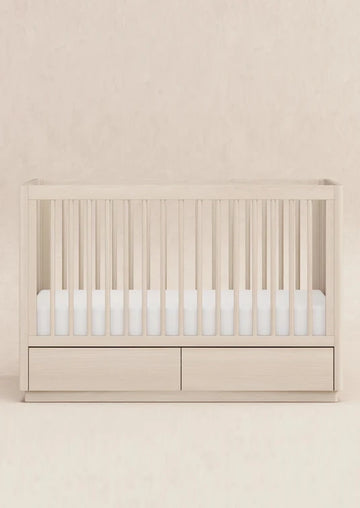 3-in-1 Convertible Storage Crib with Toddler Bed Conversion Kit - WASHED NATURAL