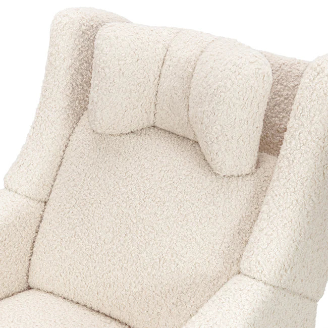 KIWI DELUXE POWER RECLINER AND SWIVEL GLIDER with Heat and Massage - ALMOND TEDDY LOOP