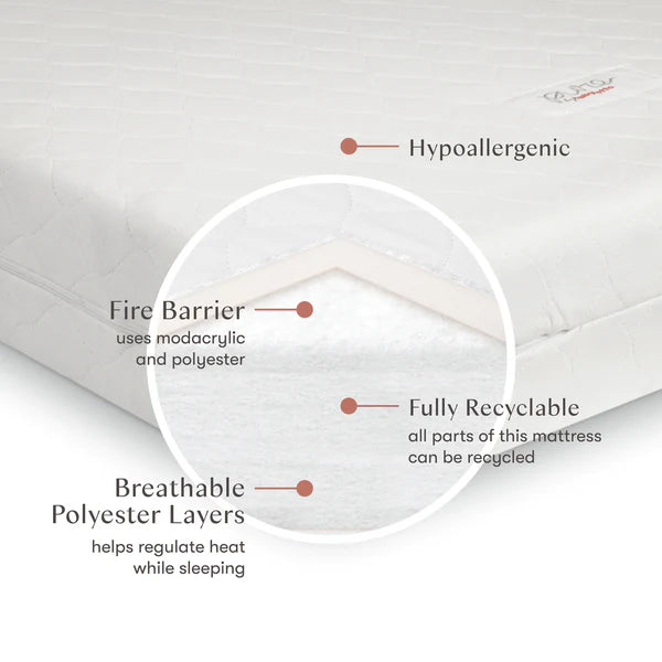 PURE CORE CRIB MATTRESS WITH HYBRID QUILTED WATERPROOF COVER