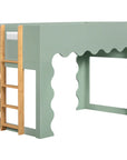 LIDO WAVE CONVERTIBLE BUNK BED - LIGHT SAGE/HONEY