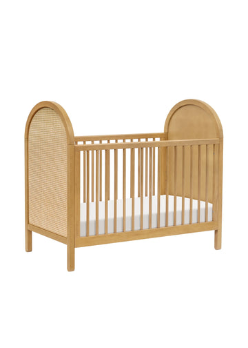 BONDI 3-IN-1 CONVERTIBLE CRIB WITH TODDER CONVERSION KIT - HONEY WITH NATURAL CANE