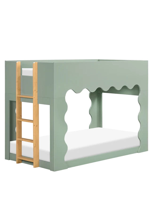 LIDO WAVE CONVERTIBLE BUNK BED - LIGHT SAGE/HONEY