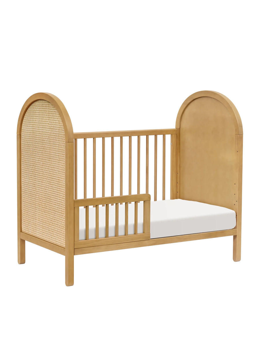 BONDI 3-IN-1 CONVERTIBLE CRIB WITH TODDER CONVERSION KIT - HONEY WITH NATURAL CANE