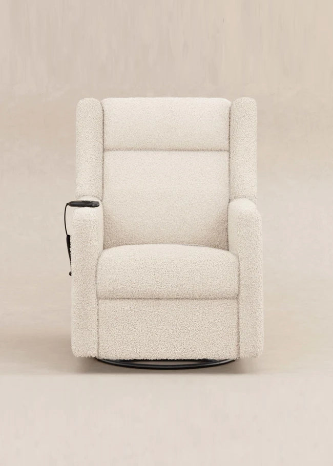 KIWI DELUXE POWER RECLINER AND SWIVEL GLIDER with Heat and Massage - ALMOND TEDDY LOOP