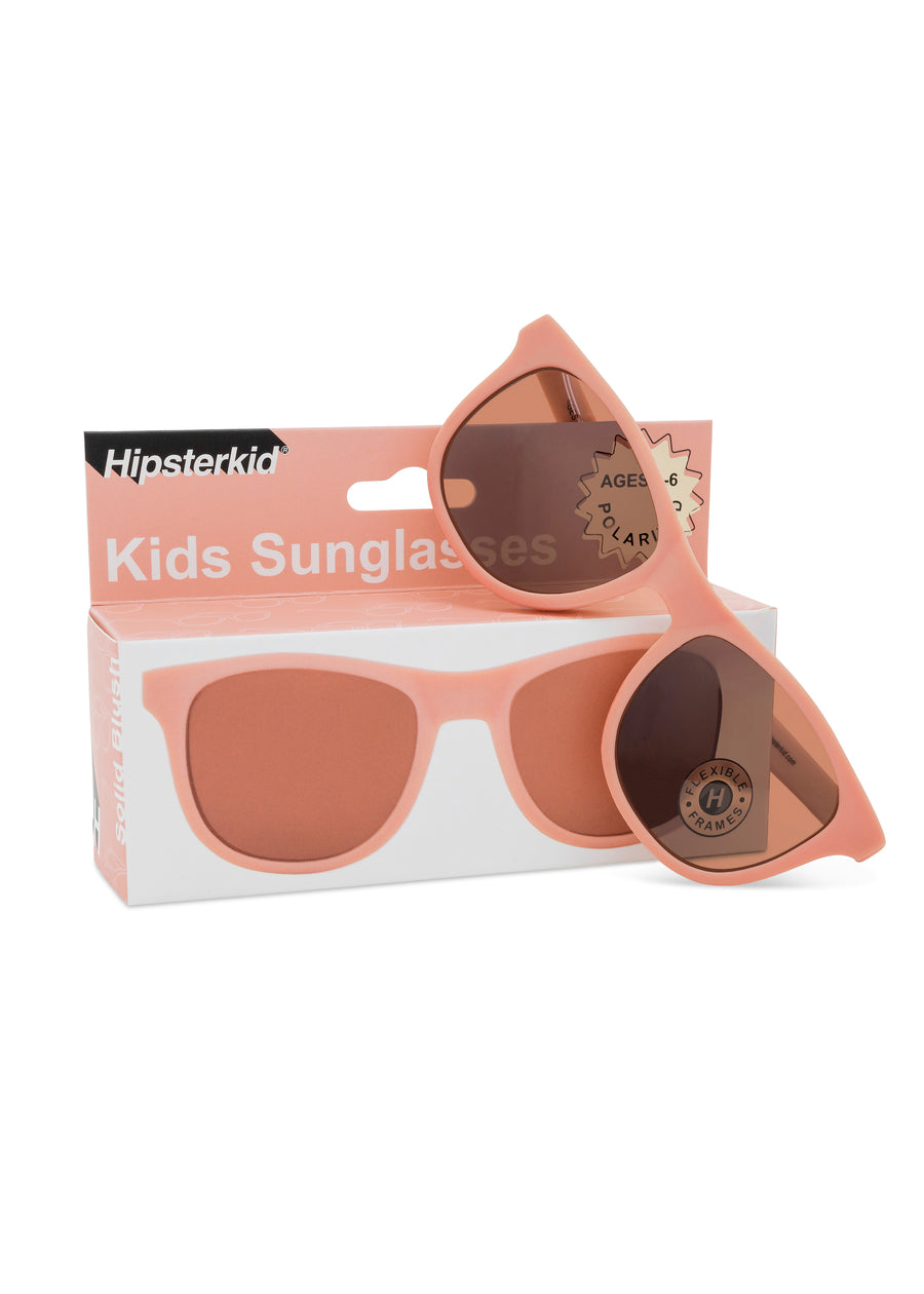 POLARIZED WAYFARER SUNGLASSES - BLUSH