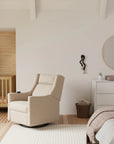 KIWI DELUXE POWER RECLINER AND SWIVEL GLIDER with Heat and Massage - ALMOND TEDDY LOOP