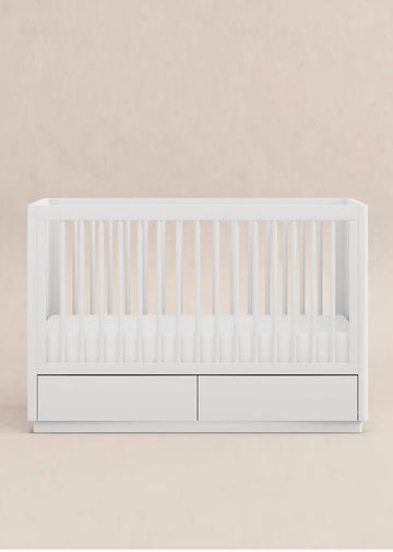 3-in-1 Convertible Storage Crib with Toddler Bed Conversion Kit - WHITE