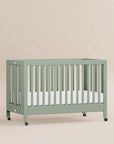 MAKI PORTABLE FOLDING CRIB WITH TODDLER BED CONVERSION KIT - LIGHT SAGE