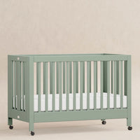 MAKI PORTABLE FOLDING CRIB WITH TODDLER BED CONVERSION KIT - LIGHT SAGE