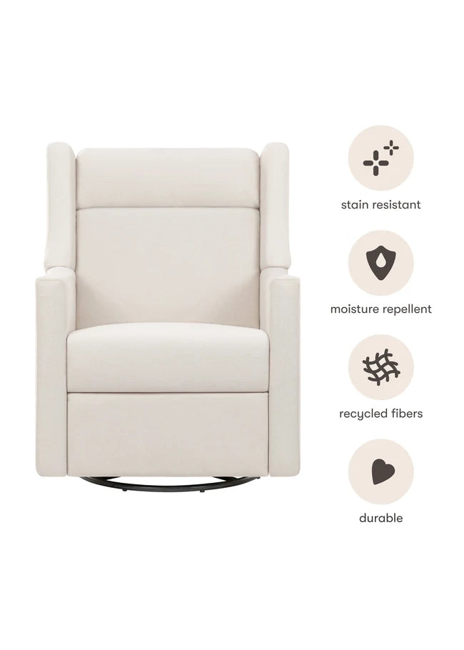 KIWI DELUXE POWER RECLINER AND SWIVEL GLIDER with Heat and Massage - Performance Cream Eco-Weave