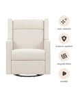 KIWI DELUXE POWER RECLINER AND SWIVEL GLIDER with Heat and Massage - Performance Cream Eco-Weave