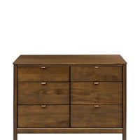 BONDI 6 DRAWER ASSEMBLED DRESSER - NATURAL WALNUT