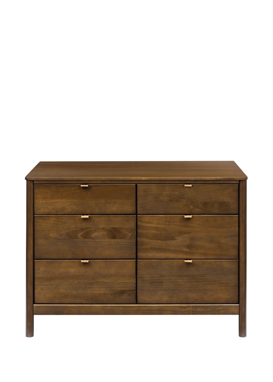 BONDI 6 DRAWER ASSEMBLED DRESSER - NATURAL WALNUT