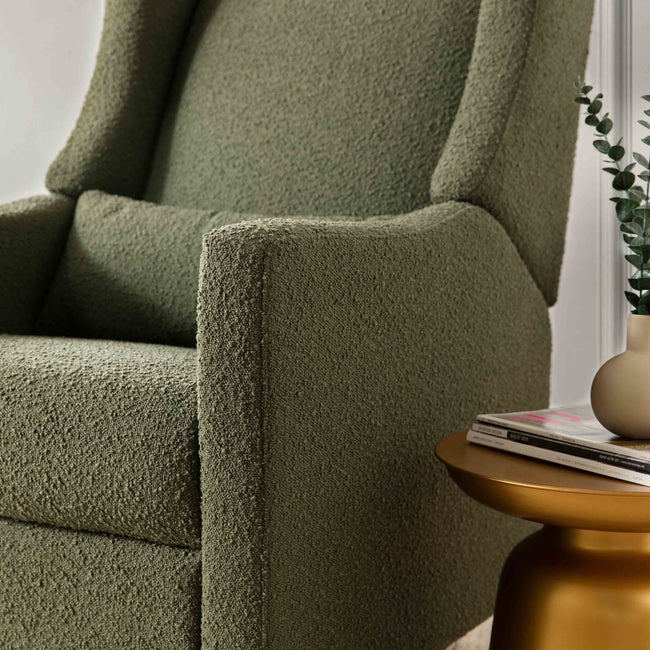 KIWI ELECTRONIC RECLINER AND SWIVEL GLIDER with USB port - OLIVE BOUCLE