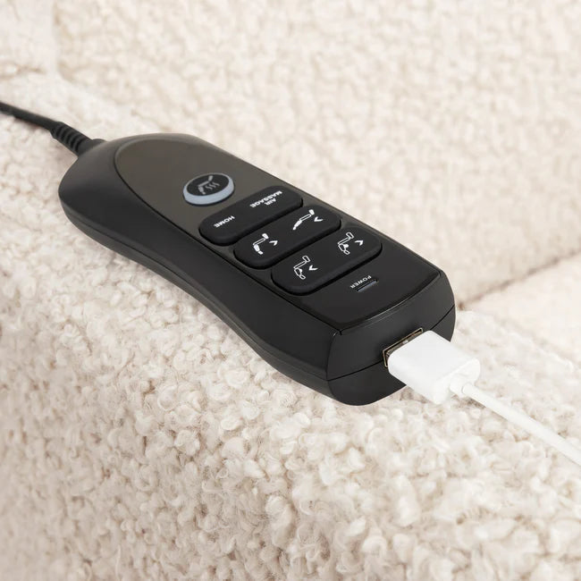 KIWI DELUXE POWER RECLINER AND SWIVEL GLIDER with Heat and Massage - ALMOND TEDDY LOOP