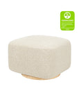 KIWI GLIDING OTTOMAN - Almond Teddy Loop with Light Wood Base