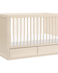 3-in-1 Convertible Storage Crib with Toddler Bed Conversion Kit - WASHED NATURAL