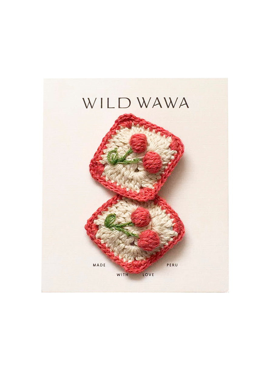 CHERRY CROCHET CLIP SET