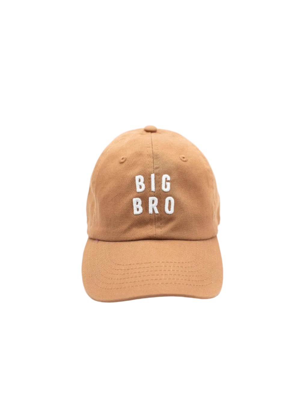 Brown cap with 'BIG BRO' text on a white background