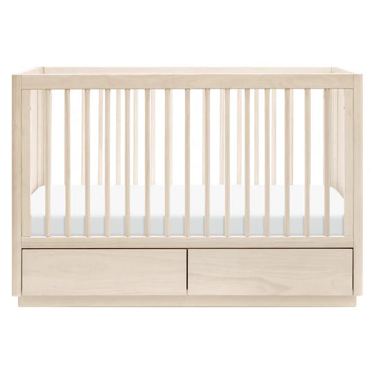 3-in-1 Convertible Storage Crib with Toddler Bed Conversion Kit - WASHED NATURAL