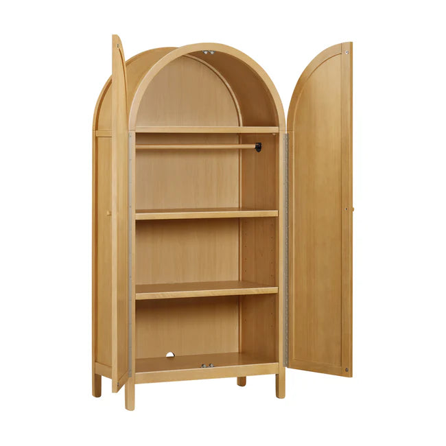 BONDI CANE ASSEMBLED ARMOIRE - HONEY
