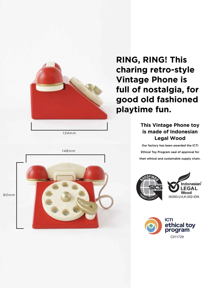 VINTAGE WOODEN PHONE