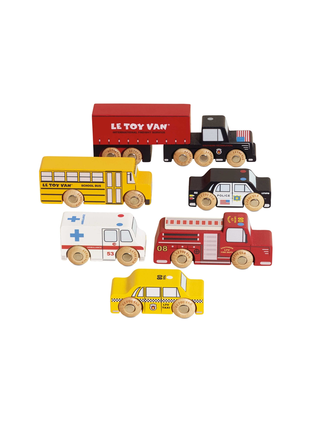 AMERICAN WOODEN CAR SET