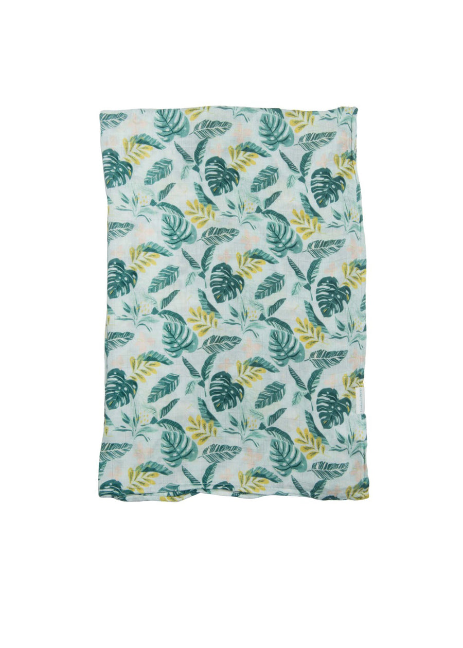 LUXE MUSLIN SWADDLE - JUNGLE LEAVES
