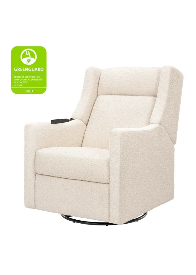 KIWI DELUXE POWER RECLINER AND SWIVEL GLIDER with Heat and Massage - PERFORMANCE IVORY BOUCLE