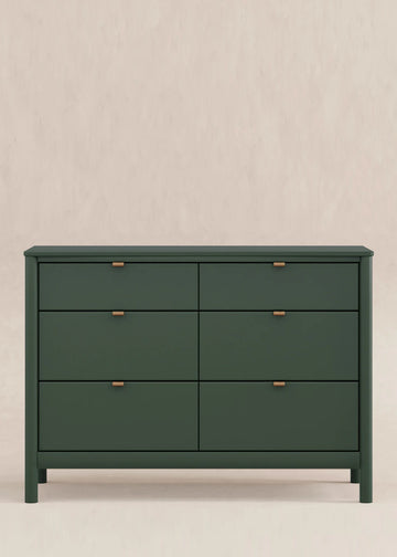BONDI 6 DRAWER ASSEMBLED DRESSER - FOREST GREEN