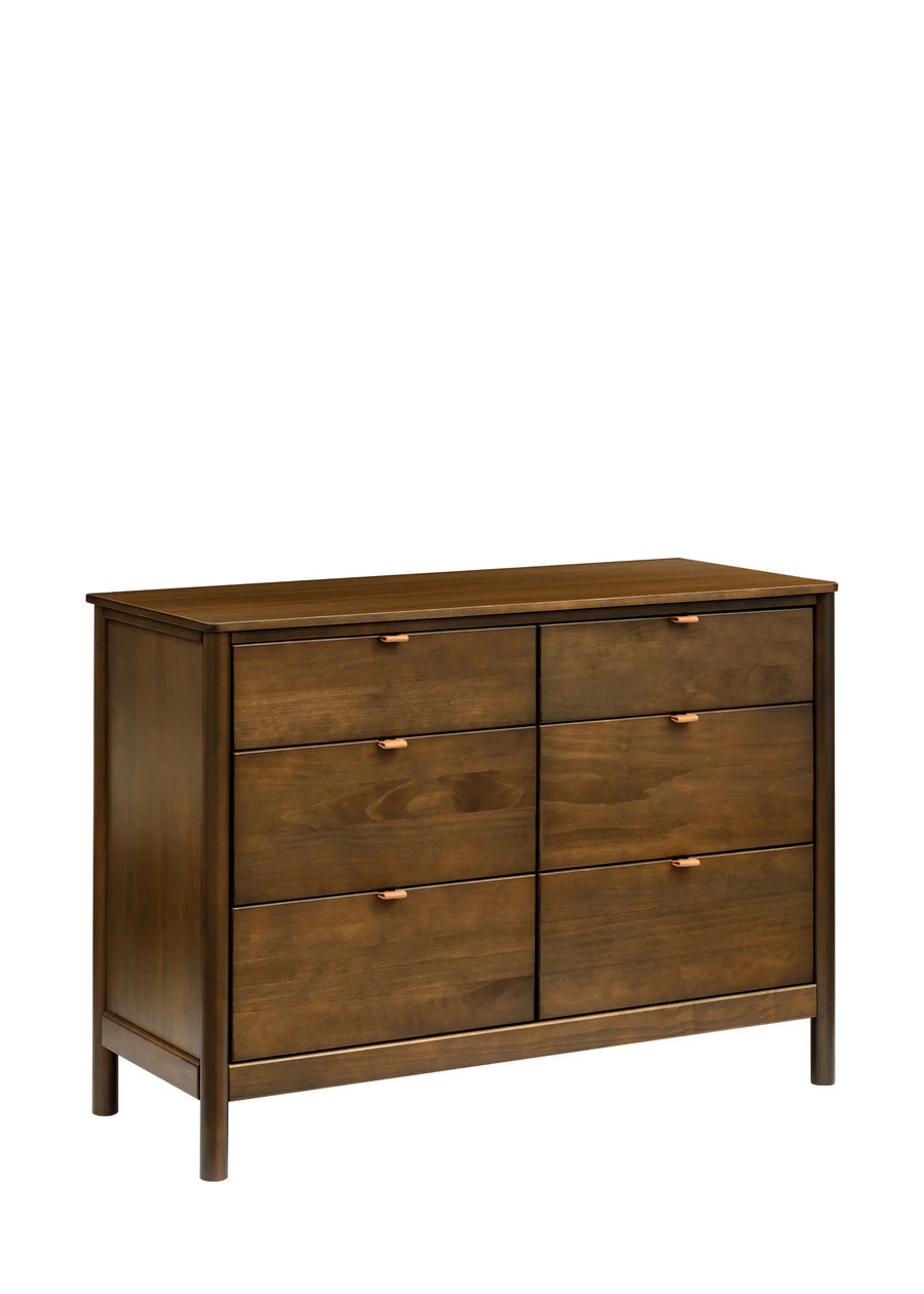 BONDI 6 DRAWER ASSEMBLED DRESSER - NATURAL WALNUT