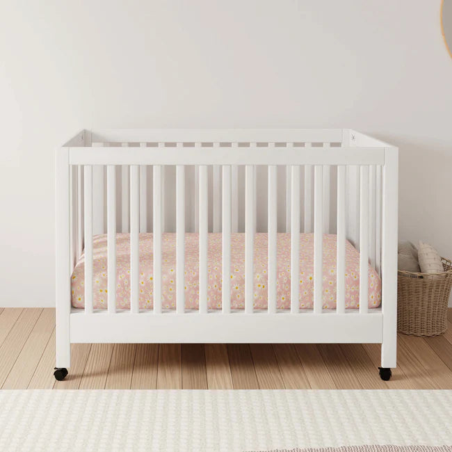 MAKI PORTABLE FOLDING CRIB WITH TODDLER BED CONVERSION KIT - WHITE