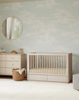 3-in-1 Convertible Storage Crib with Toddler Bed Conversion Kit - WASHED NATURAL