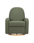 NAMI ELECTRONIC RECLINER AND SWIVEL GLIDER RECLINER WITH USB PORT - OLIVE BOUCLE WITH LIGHT WOOD BASE