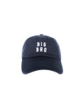 Navy blue cap with 'BIG BRO' text on a white background